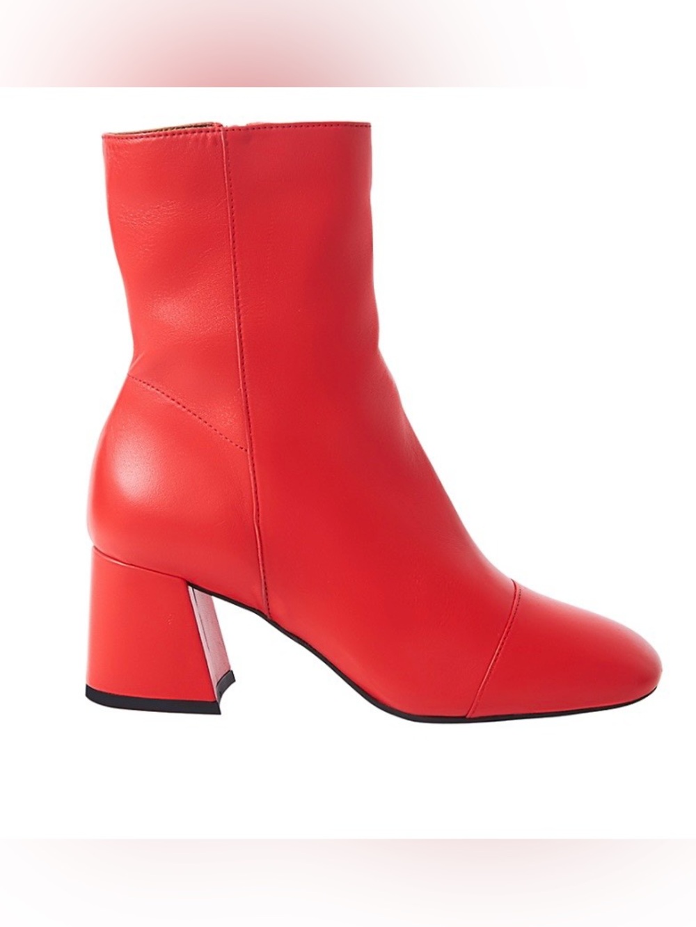 FREE PEOPLE Wisteria Red Soft Leather Mid-Heel Ankle Boots. So soft!! NWOB